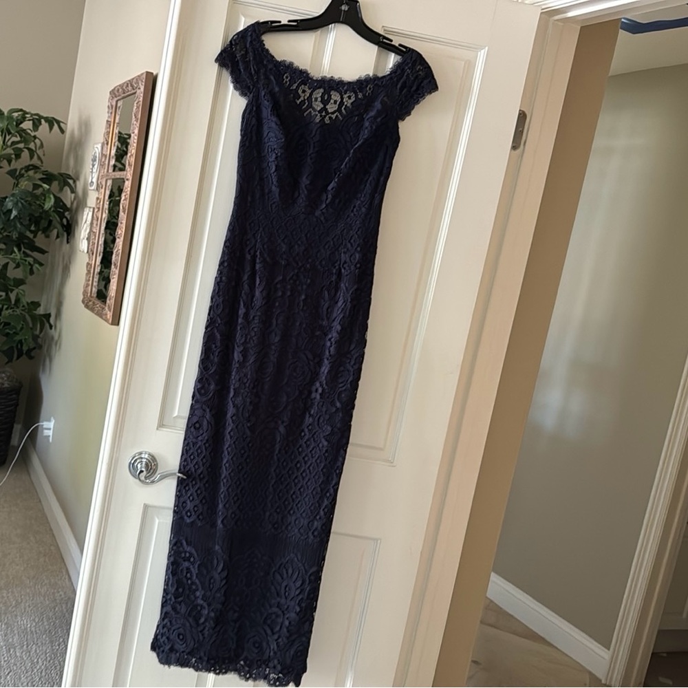 Navy Tadashi long dress